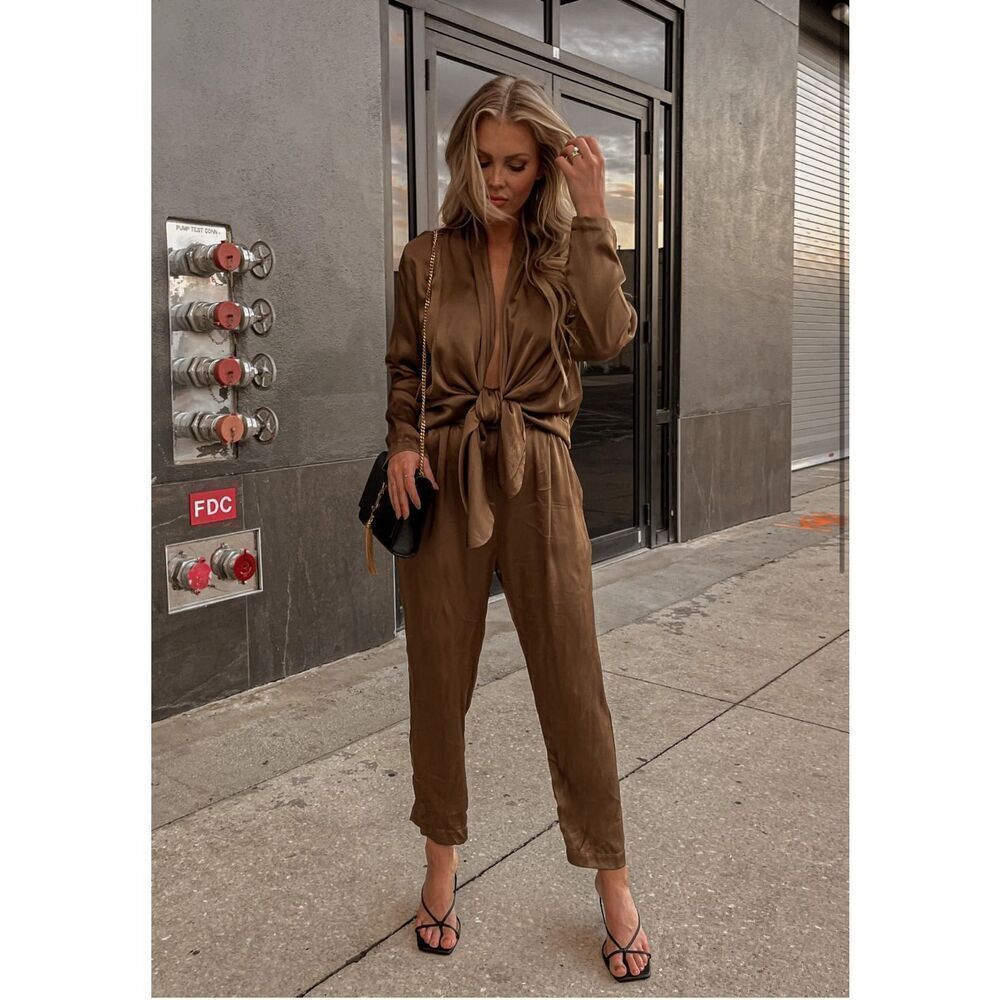 NWT Mable , Kauren Nikole Koi Jumpsuit in Moss Size S